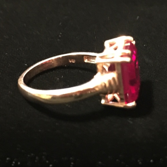 NWOT Ruby & Rose Gold-Plated Silver Ring Size 7 - Picture 3 of 8